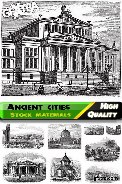 Illustration of ancient cities and ruins - 25 Eps