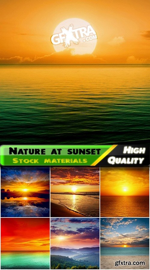 Beaches and landscapes of nature at sunset - 25 HQ Jpg