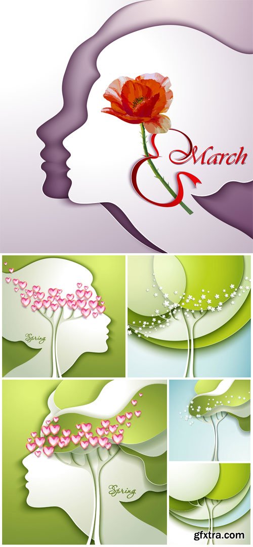Spring vector backgrounds, women's day Spring vector backgrounds, women's day