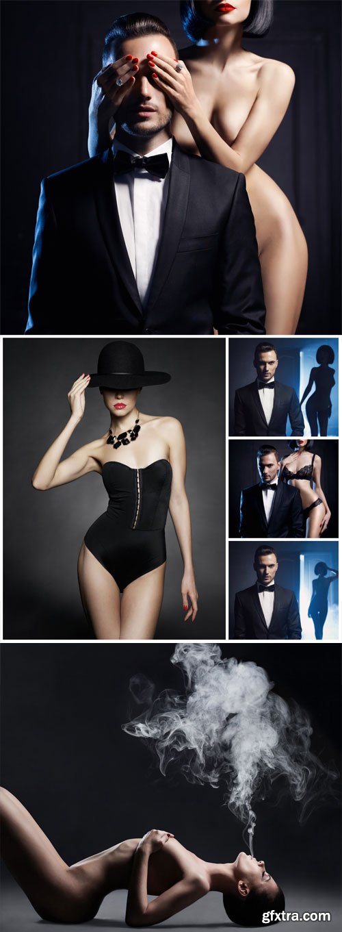 Man with naked girl - stock photos Man with naked girl - stock photos