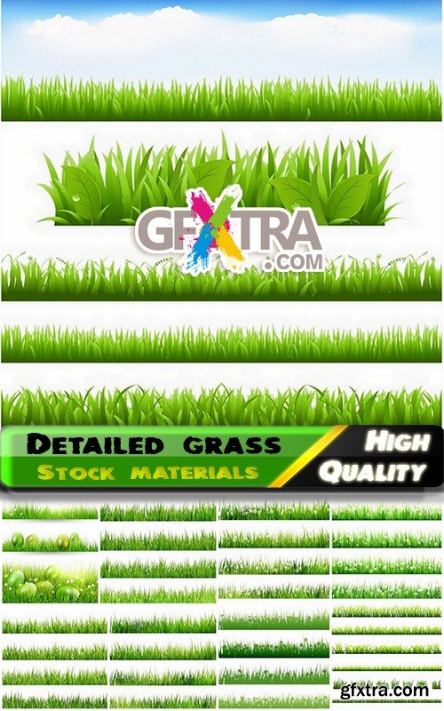 Big set of detailed grass in vector from stock - 25 Eps