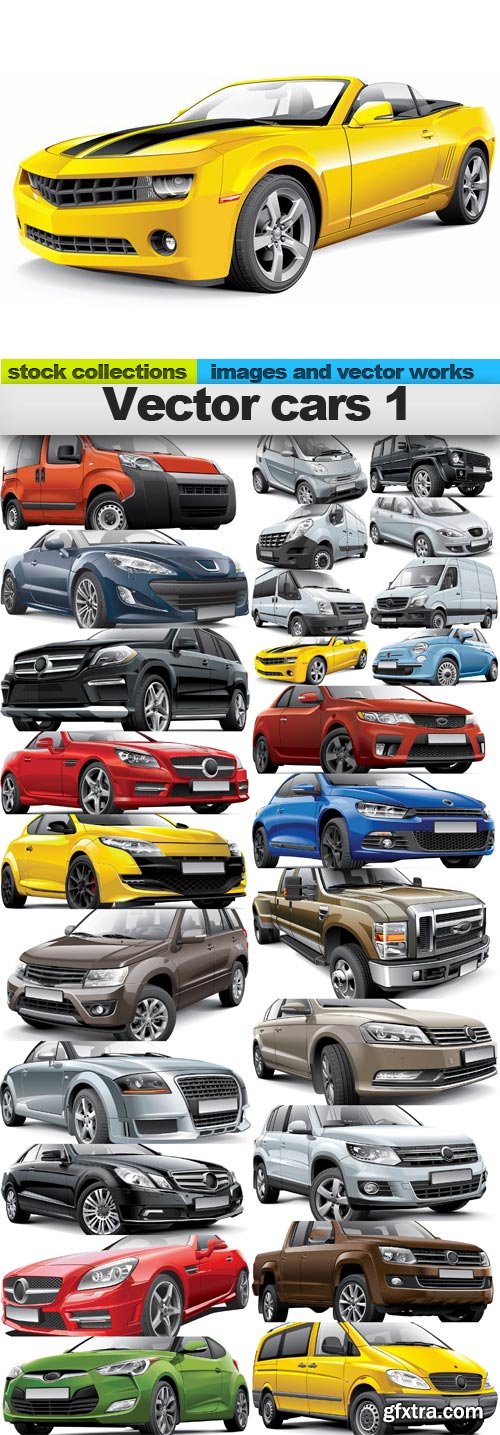 Vector cars 1, 25 x EPS
