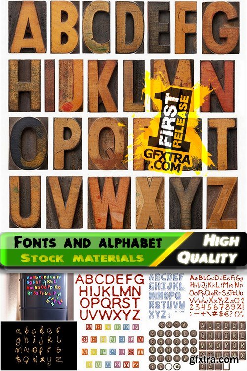Creative fonts and alphabet 3d render - 25 HQ Jpg