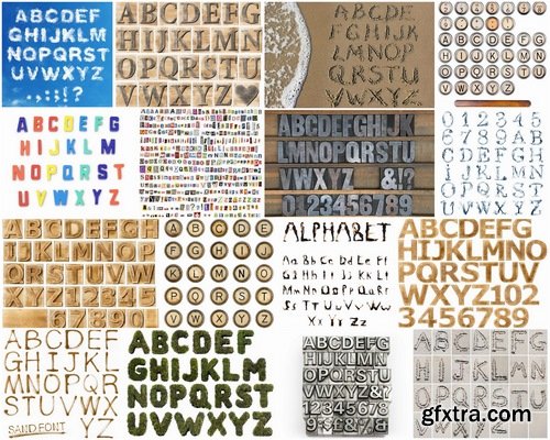 Creative fonts and alphabet 3d render - 25 HQ Jpg
