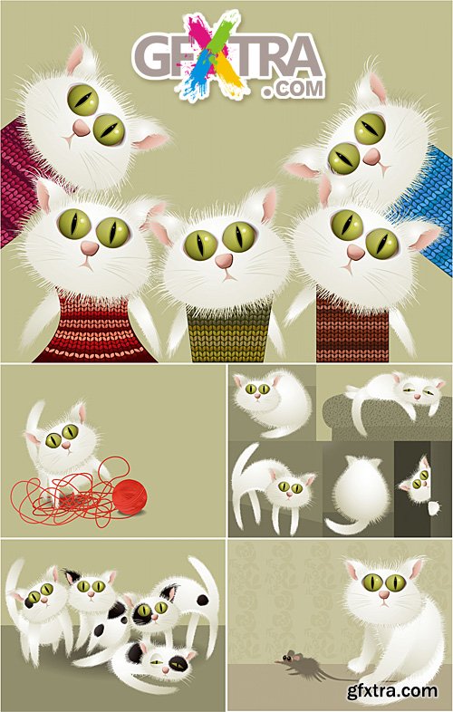 White cute cats