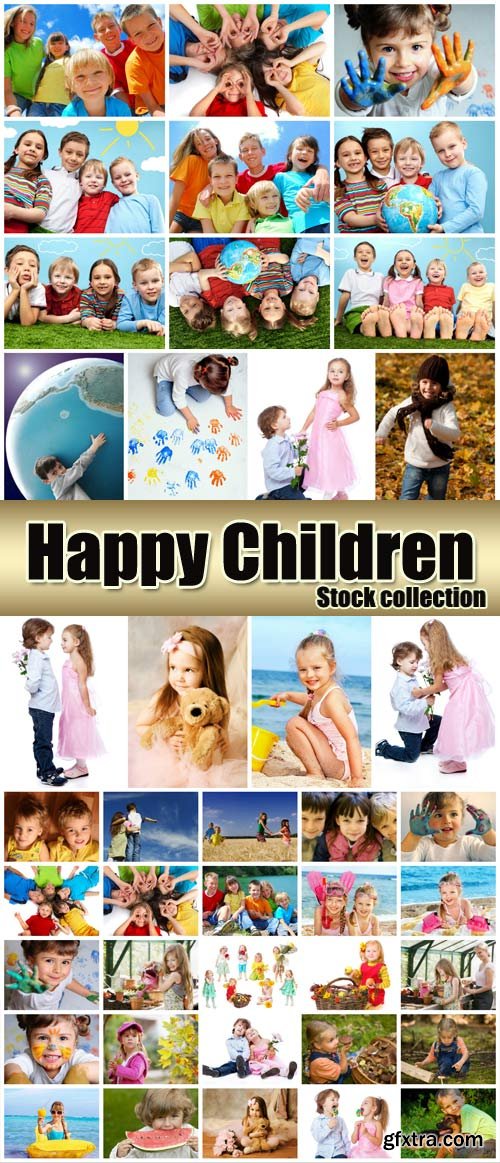Happy kids, collection of children Stock Photo Happy kids, collection of children Stock Photo
