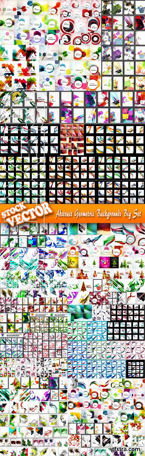 Stock Vector - Abstract Geometric Backgrounds Big Set