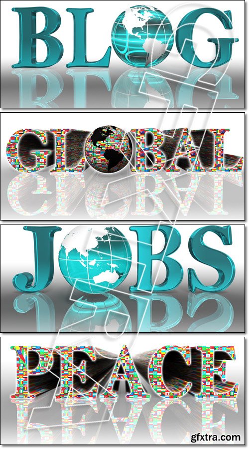Words and their reflection - Stock photo