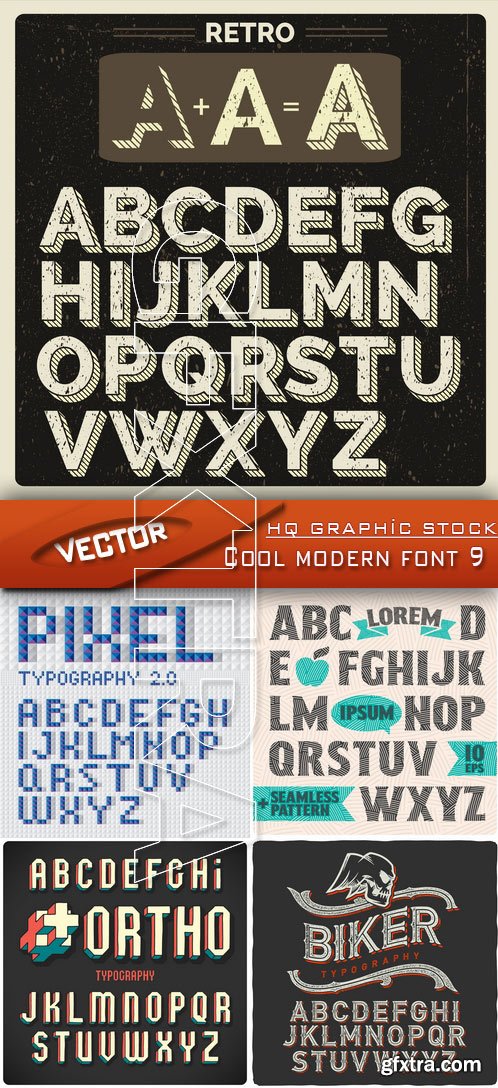 Stock Vector - Cool modern font 9