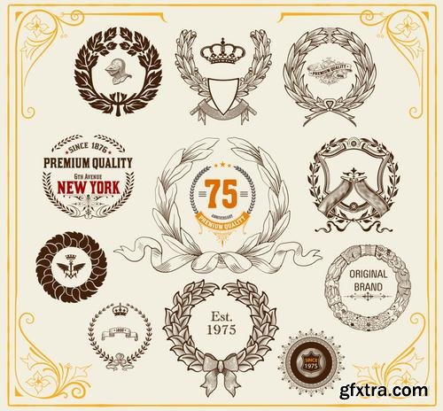 Stock Vector - Retro Vintage Logos Objects Labels Badges