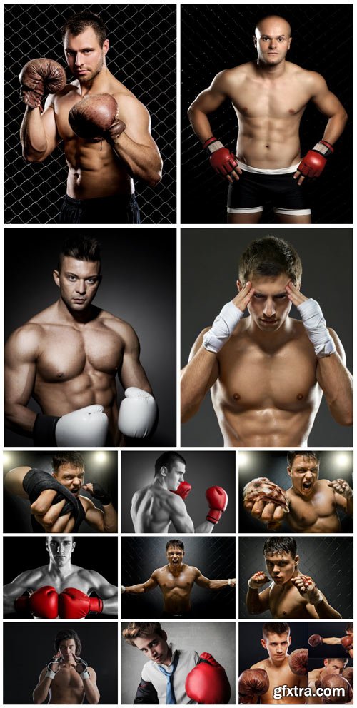Boxing, male athletes - stock photos Boxing, male athletes - stock photos