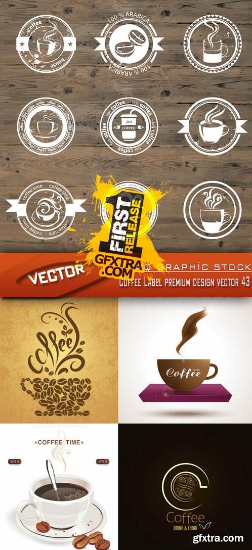 Stock Vector - Coffee Label premium design vector 43