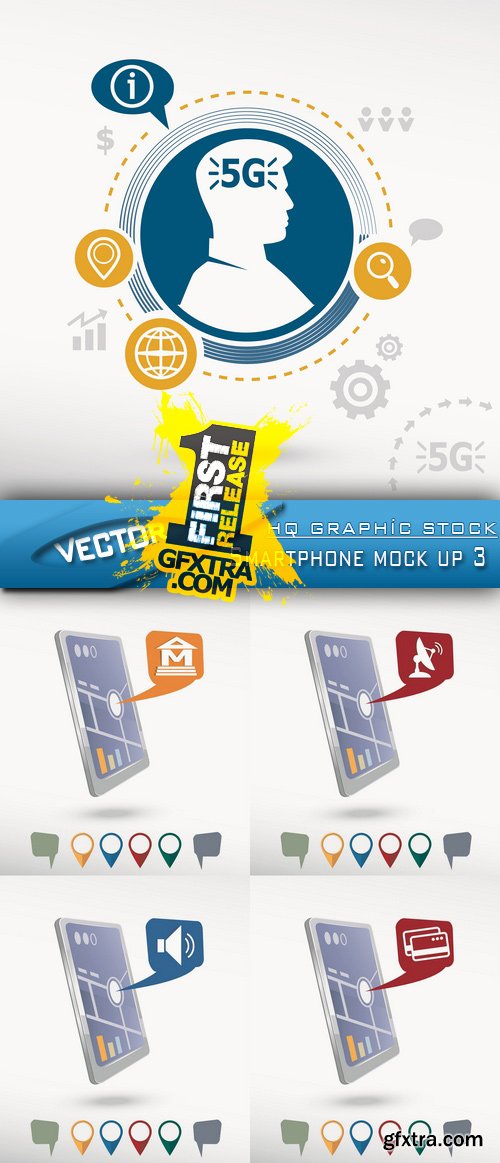 Stock Vector - Smartphone mock up 3