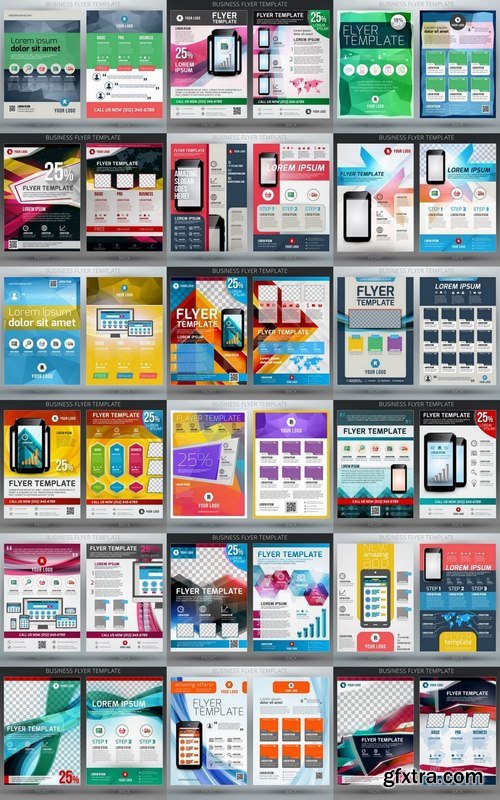 Flyers and business card template design 2 - 25 Eps