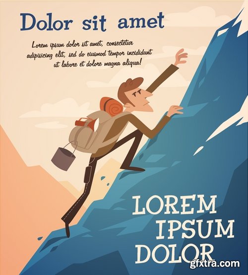 Different posters in retro style in vector from stock - 25 Eps