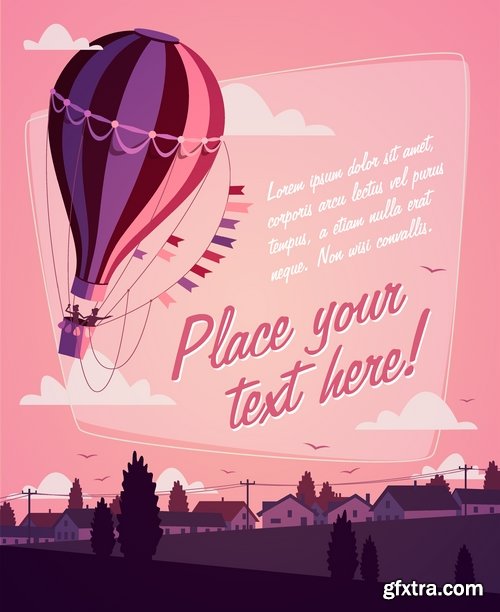Different posters in retro style in vector from stock - 25 Eps