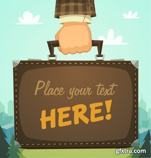 Different posters in retro style in vector from stock - 25 Eps