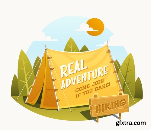 Different posters in retro style in vector from stock - 25 Eps