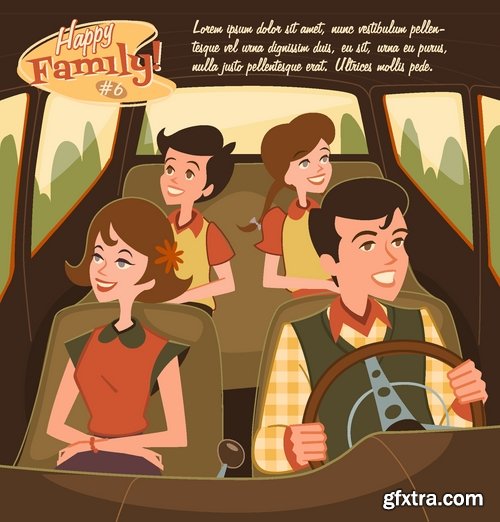 Different posters in retro style in vector from stock - 25 Eps