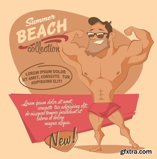 Different posters in retro style in vector from stock - 25 Eps