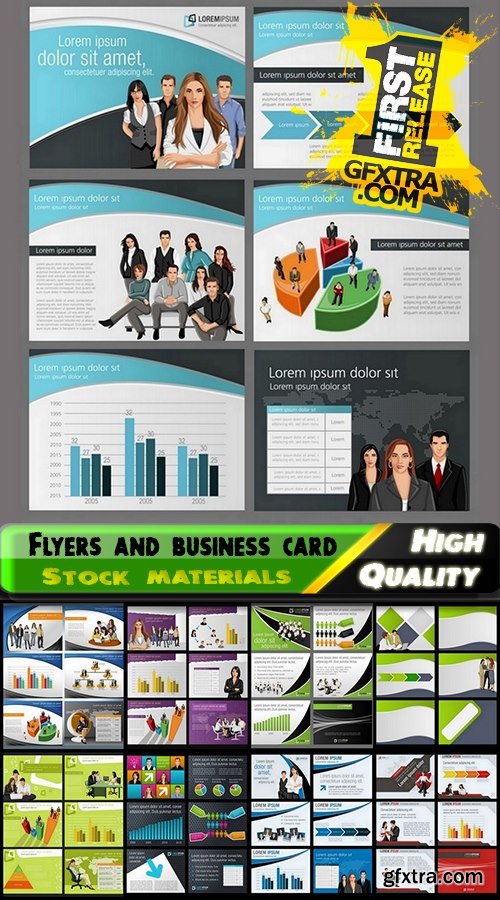 Flyers and business card template design 3 - 25 Eps
