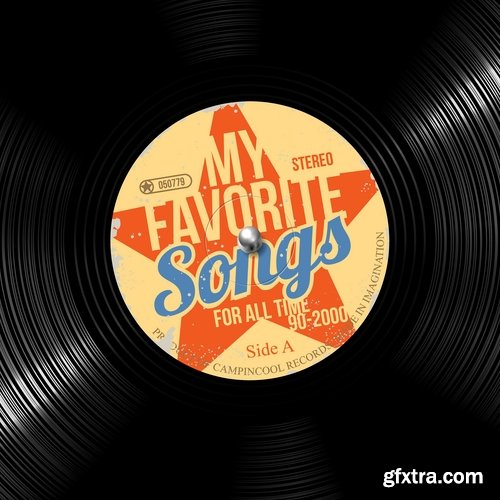 Posters in retro style with music theme - 25 Eps