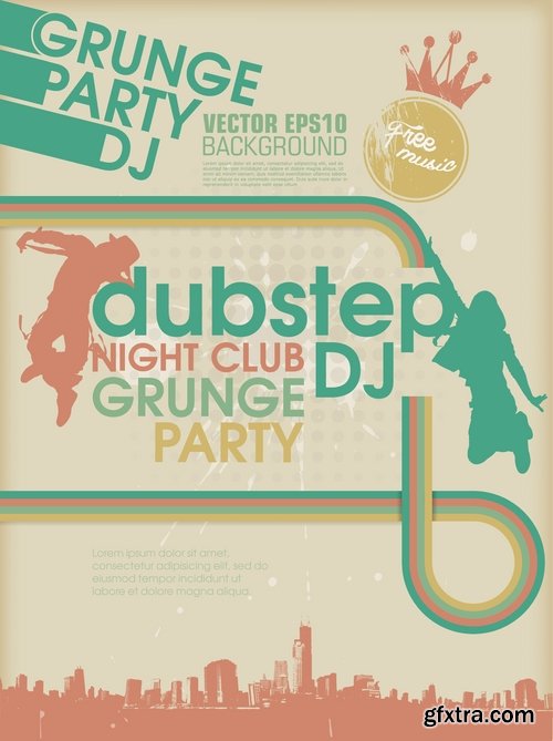 Posters in retro style with music theme - 25 Eps