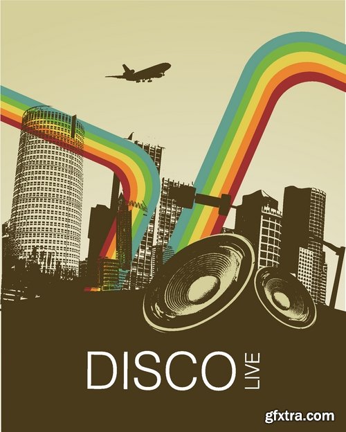 Posters in retro style with music theme - 25 Eps