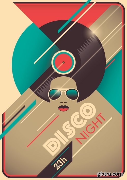 Posters in retro style with music theme - 25 Eps