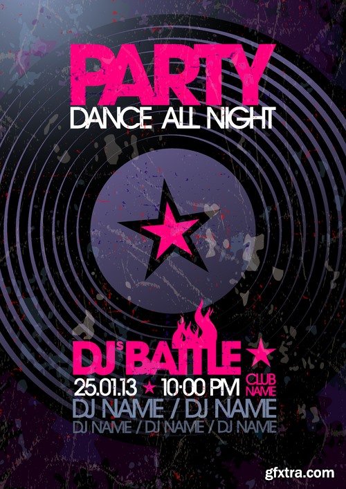 Posters in retro style with music theme - 25 Eps