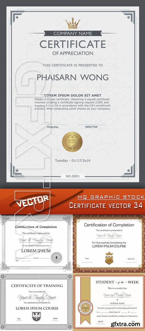 Stock Vector - Certificate vector 34