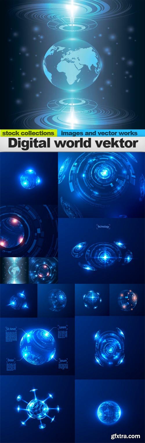 Digital world vektor,14 EPS