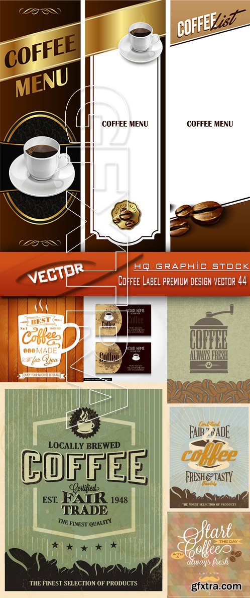 Stock Vector - Coffee Label premium design vector 44