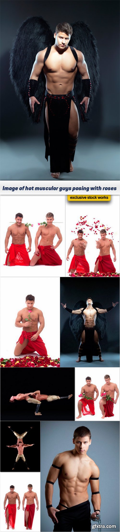 Image of hot muscular guys posing with roses - 10 UHQ JPEG