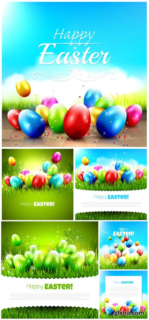 Easter eggs with colored vector Easter eggs with colored vector