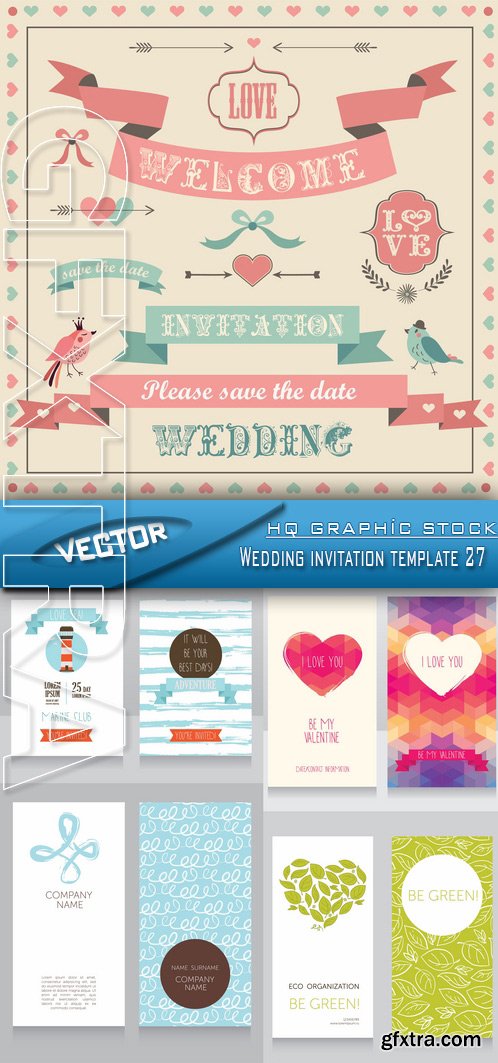 Stock Vector - Wedding invitation template 27
