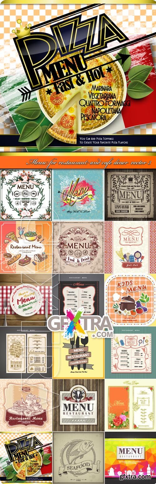Menu for restaurant and cafe diner vector 3