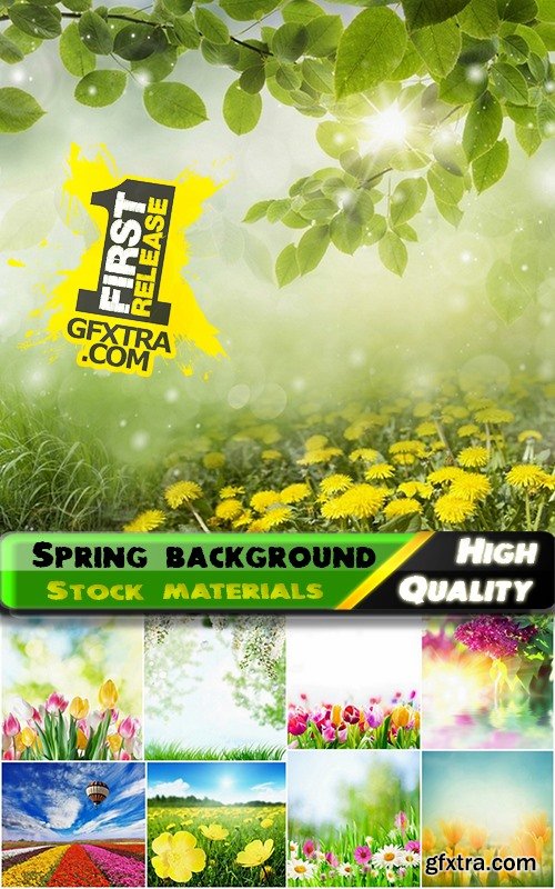 Spring background with flowers and landscapes - 25 HQ Jpg