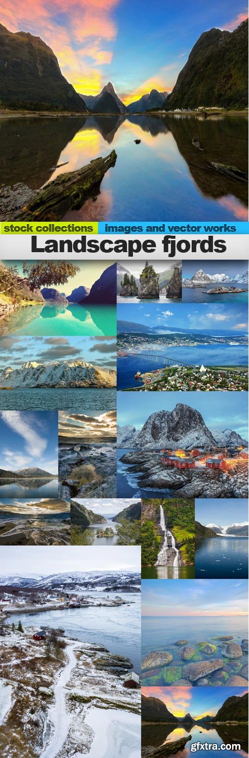 Landscape fjords, 15 x UHQ JPEG