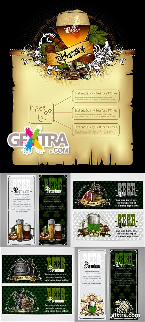 Beer menu design in retro style
