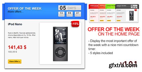 PrestaCheap - Offer of the Week on the Home Page v1.0.1 for PrestaShop PrestaCheap - Offer of the Week on the Home Page v1.0.1 for PrestaShop