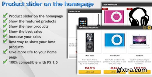PrestaCheap - Product Slider on the Homepage v1.0 for PrestaShop PrestaCheap - Product Slider on the Homepage v1.0 for PrestaShop