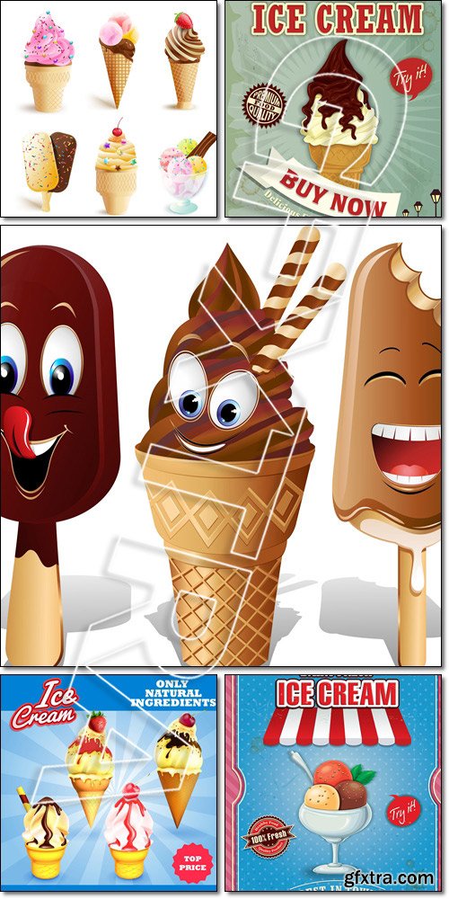 Set of ice cream - Vector