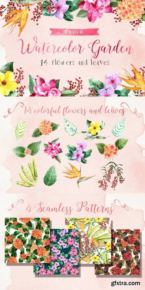 Tropical Watercolor Garden - CM 191420 Tropical Watercolor Garden - CM 191420