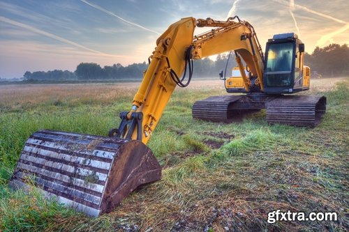 Collection various excavator in the quarry extraction of sand and minerals 25 HQ Jpeg