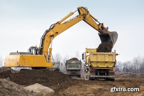 Collection various excavator in the quarry extraction of sand and minerals 25 HQ Jpeg