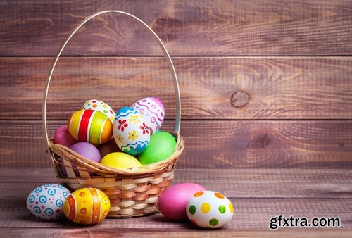 Holiday backgrounds with eggs and rabbits for Easter - 25 HQ Jpg