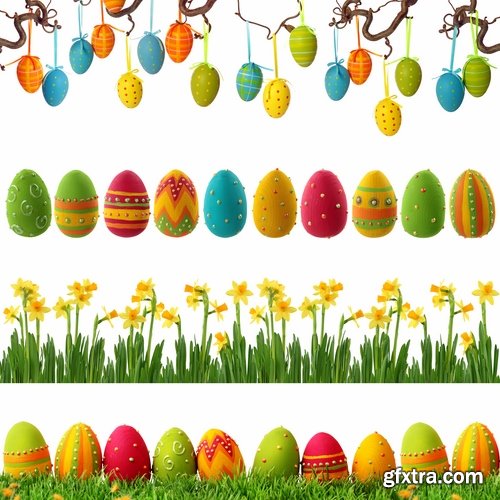 Holiday backgrounds with eggs and rabbits for Easter - 25 HQ Jpg