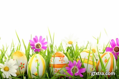 Holiday backgrounds with eggs and rabbits for Easter - 25 HQ Jpg