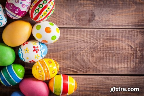 Holiday backgrounds with eggs and rabbits for Easter - 25 HQ Jpg
